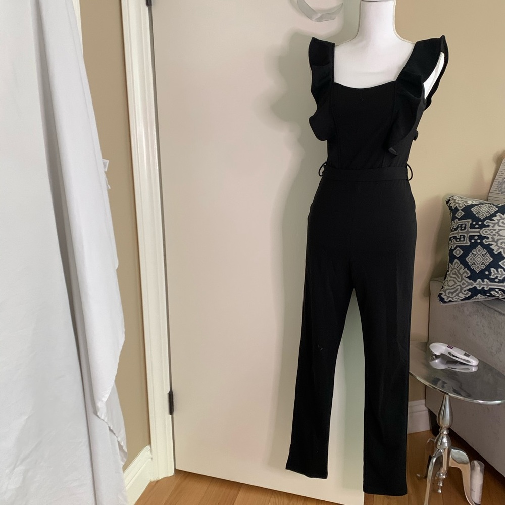 Beautiful Black Belted Pantsuit / Jumpsuit